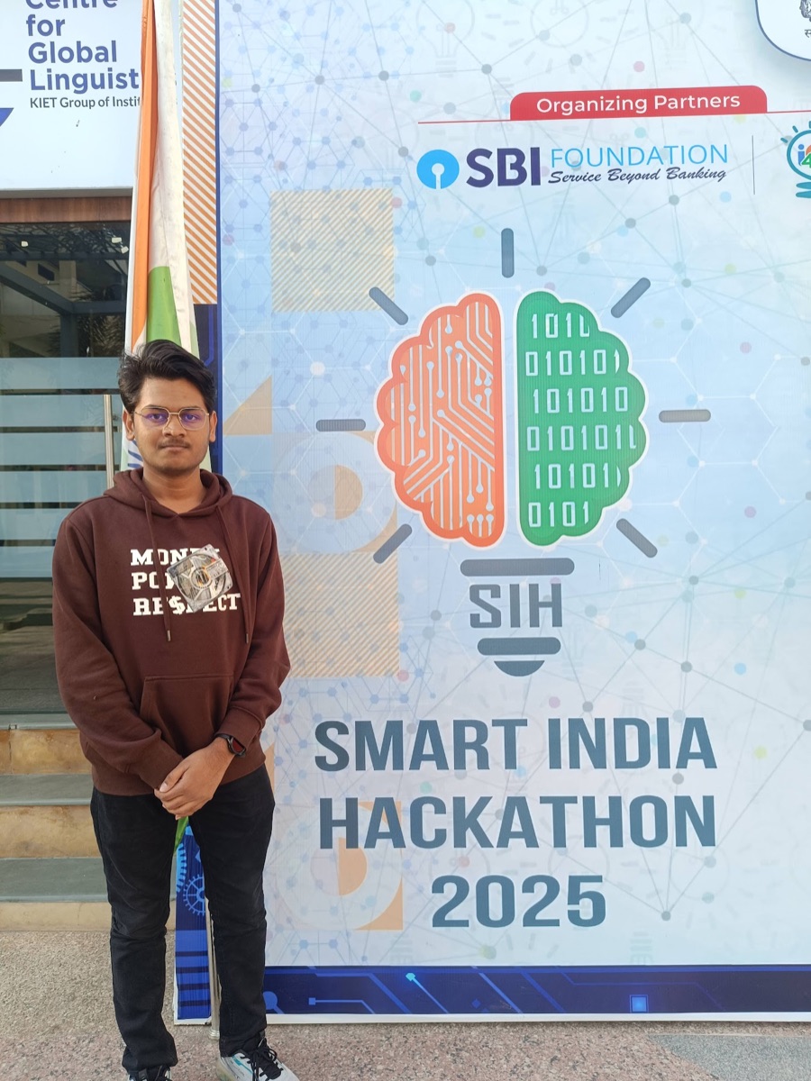 Bhaskar Patel, founder of Amurot, at Smart India Hackathon 2025